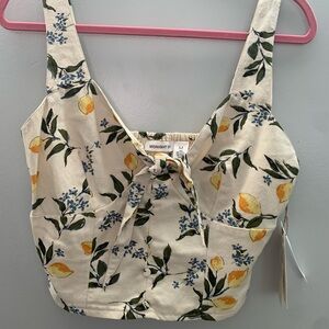 Midnight Sky Linen Lemon Tank Top NWT size Medium